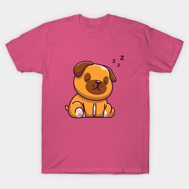 Cute Dog Sleeping Cartoon T-Shirt by Catalyst Labs